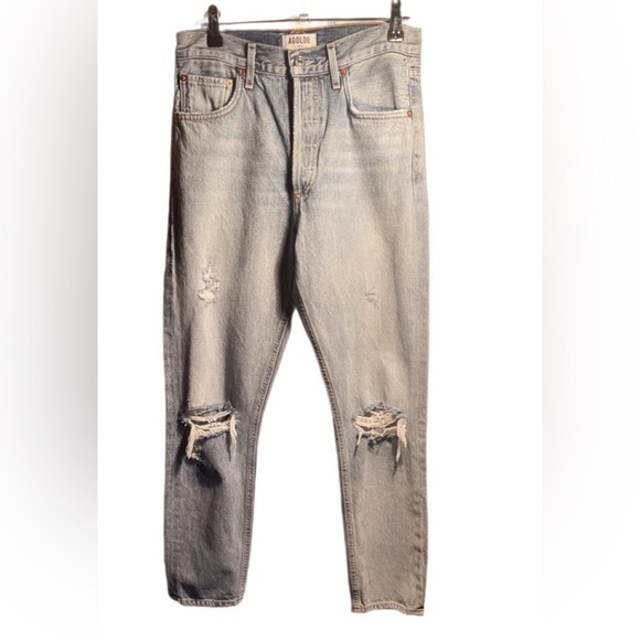AGOLDE Jamie High Rise Classic Button Fly distressed 5 pocket denim jean 26 - Picture 3 of 4